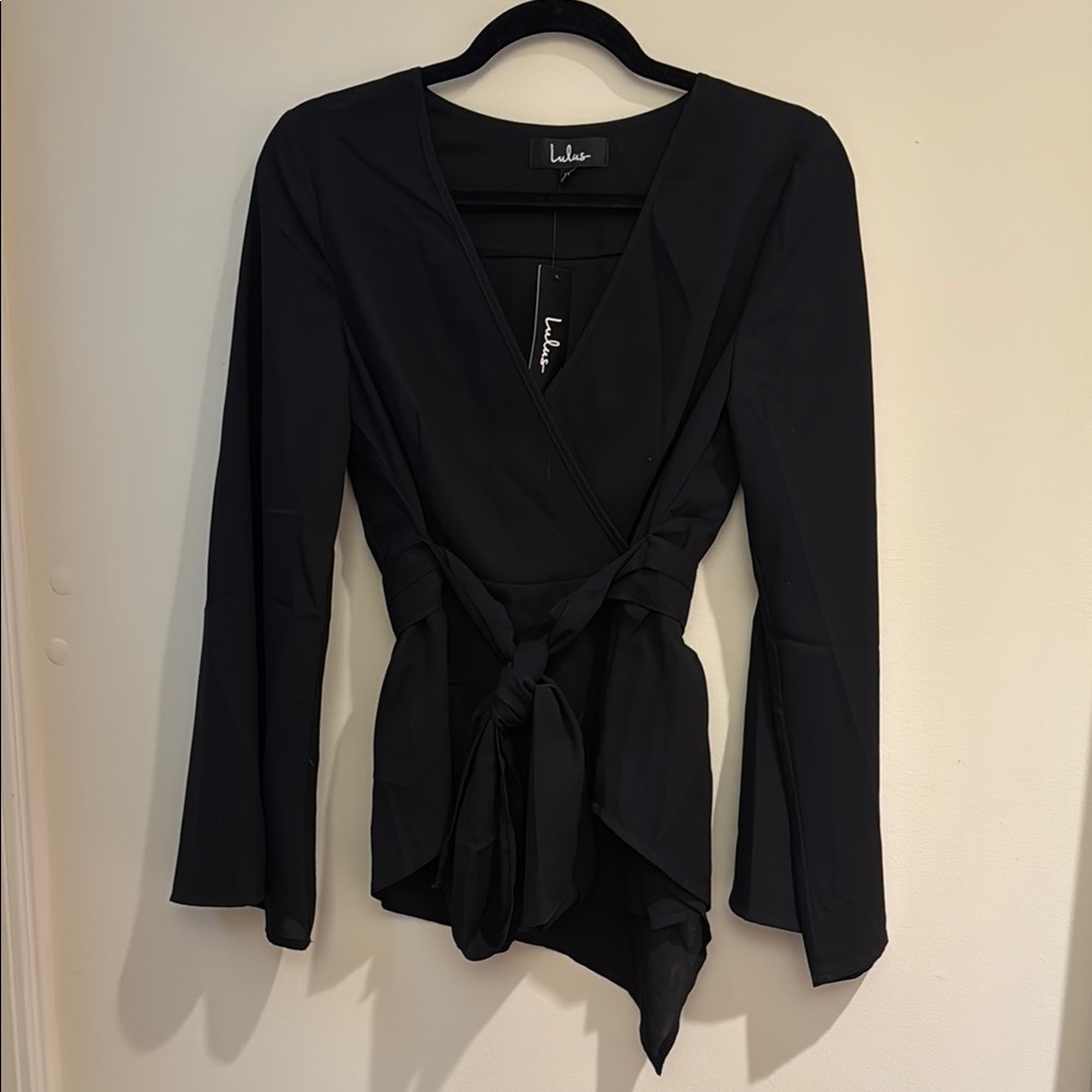Lulu's Black Wrap Top